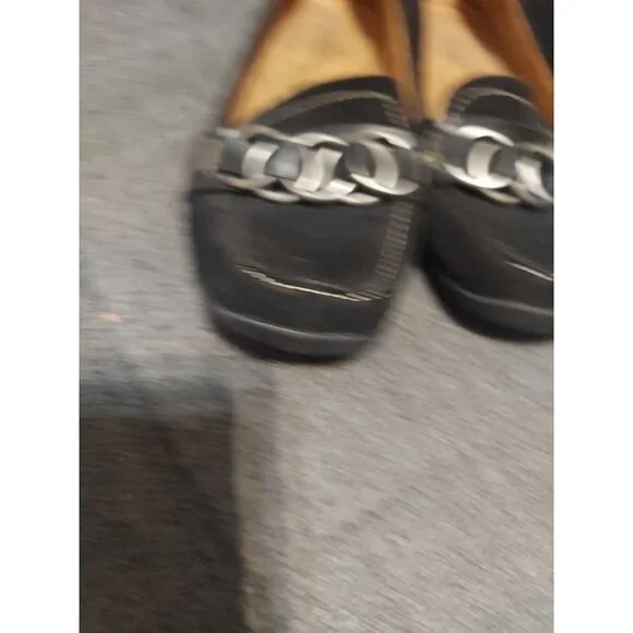 Naturalizer Shoes Womens‎ Size 7.5 Click Ballet Loafers Black Leather Suede Slip - Picture 3 of 10